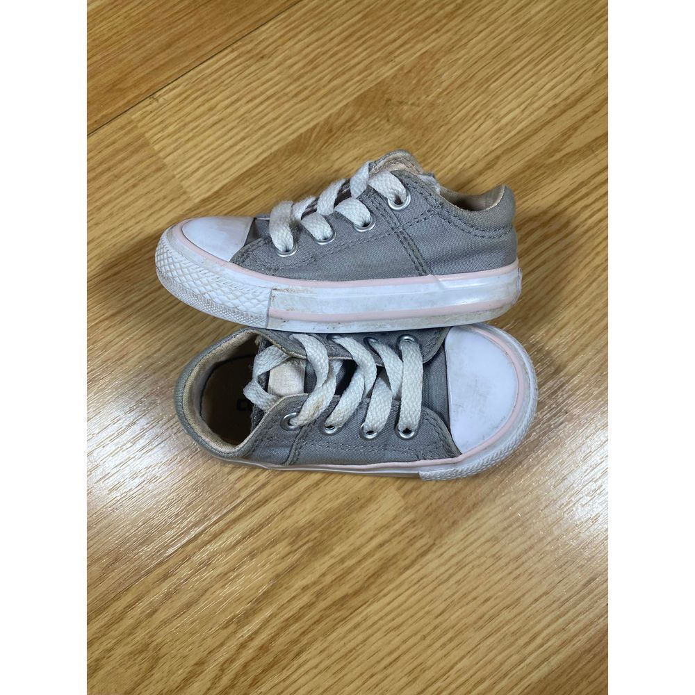 Converse All Star Toddler Girls Boys Size 5 Medium Gray Low Top Fabric 760908f
